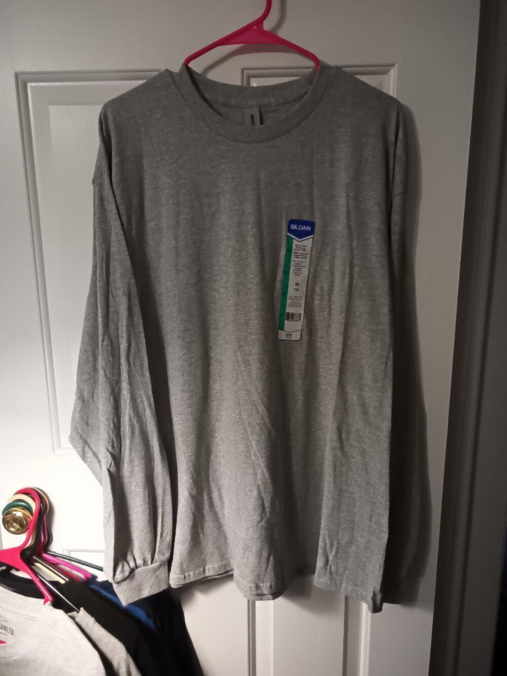 Gildan Gray Mens Long Sleeve Tee
